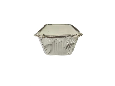 Aluminium Foil Container Set Silver isolated on white background