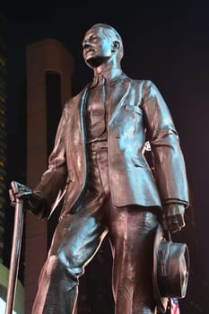Monument to actor,composer,director and pruducent George M. Cohan in New York's Times Square in Manhattan in the Theater District.