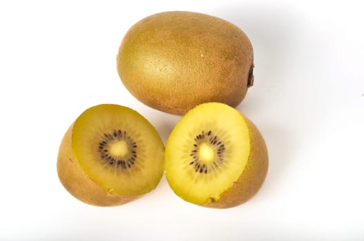Kiwi gold on a white background