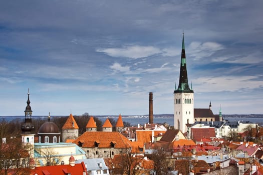 View to old Tallinn in early spring