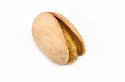 Pistachio Close Up, roasted snack on white background