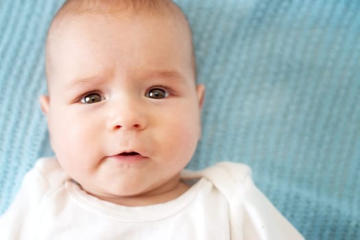 Three month old baby portrait