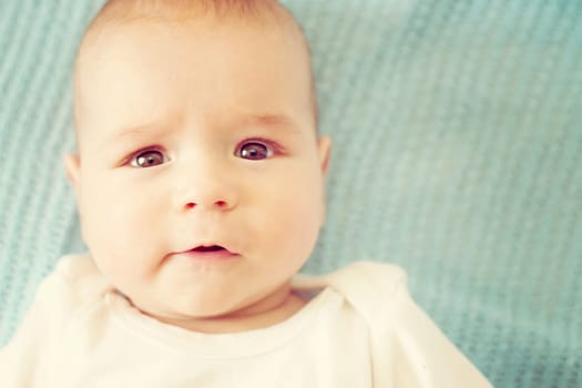 Three month old baby portrait