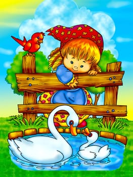 a digitally illustrated cute cartoon