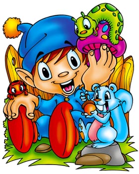 a digitally illustrated cute cartoon