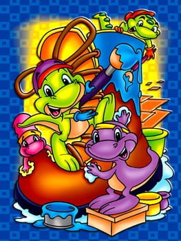 Cute and colorful dinosaurs