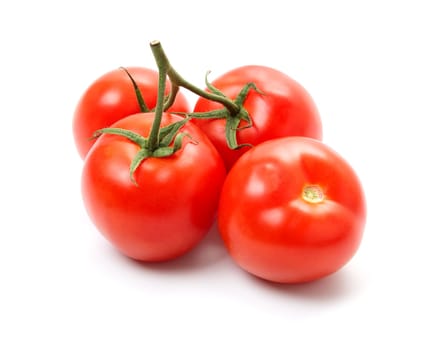 group of red tomatoes isolated on white background