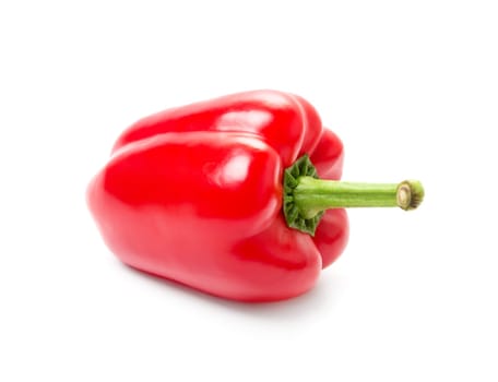 Fresh sweet red pepper isolated on white background