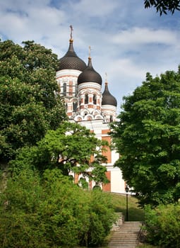 View to Alexander Nevsky cathedral in summer