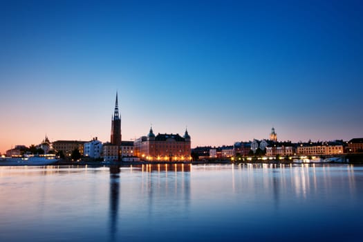 view at Stockholm at night in summer