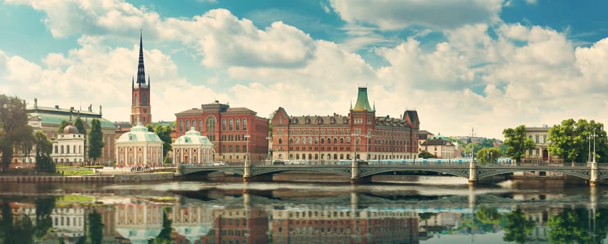 View to Vasabron in beautiful summer day at Stockholm. Sweden