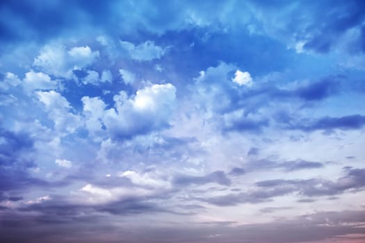 Dramatic clouds in late evening in summer