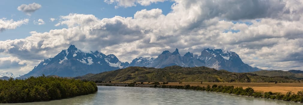 View over the Serrano River in Torres del Paine National Park, Chile