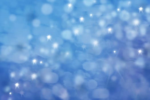 Blurred blue christmas background with beautiful bokeh