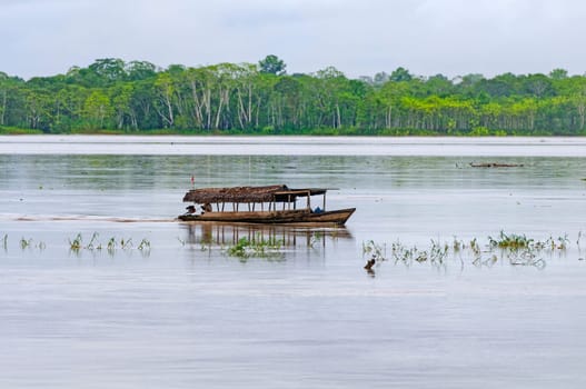 Local Shuttle Boat on the Amazon River near Iquitos, Peru
