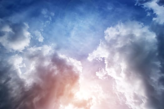 Dramatic clouds in late evening in summer