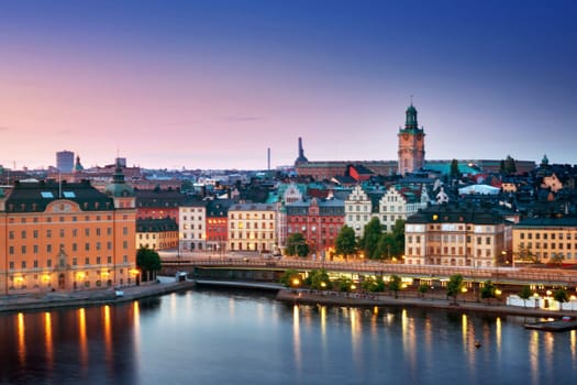view at Stockholm at night in summer