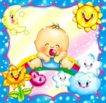 a digitally illustrated cute illustration