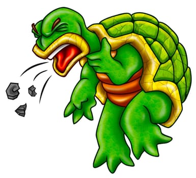 a digital illustration of a funny turtle