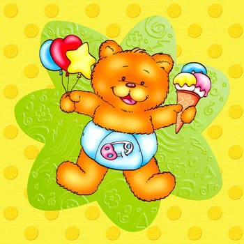 a digitally illustrated cute bear