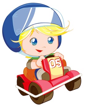 a digitally illustrated cute sports boy