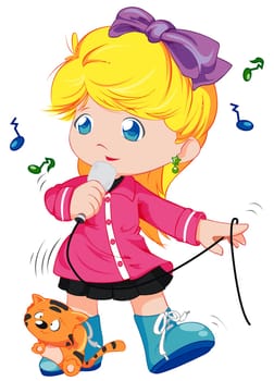 a digitally illustrated cute kid