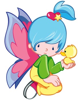 a digitally illustrated cute fairy