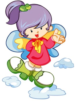 a digitally illustrated cute fairy