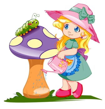 a digitally illustrated cute kid