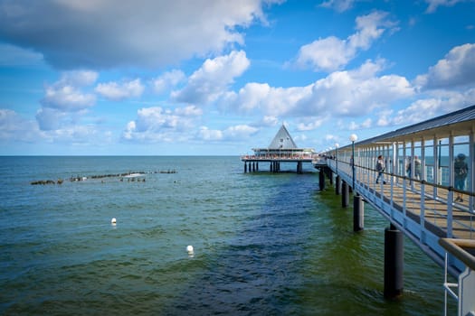 Pier of Heringsdorf on the German Baltic Sea coast on the island of Usedom