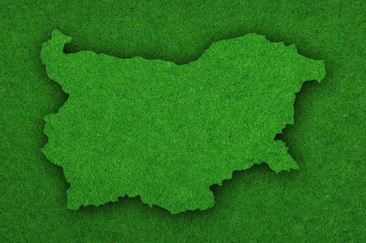 Map of Bulgaria on green felt