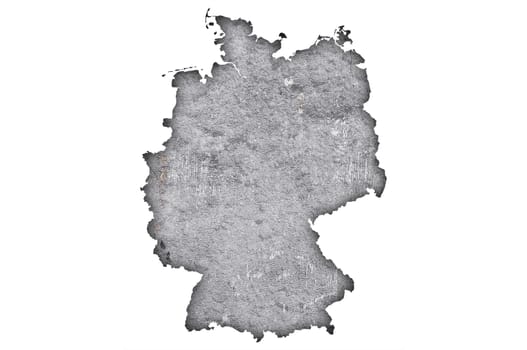 Map of Germany on weathered concrete