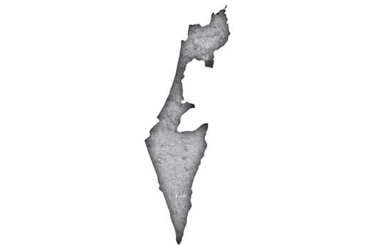 Map of Israel on weathered concrete