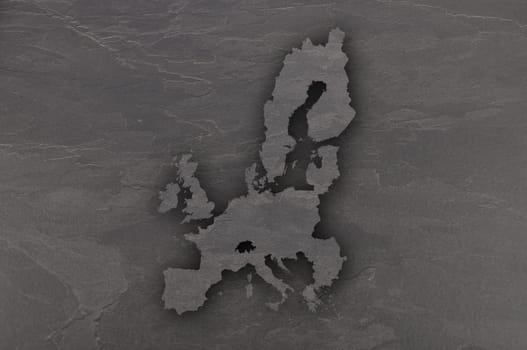 Map of European Union on dark slate