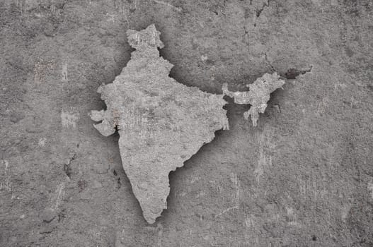Map of India on weathered concrete