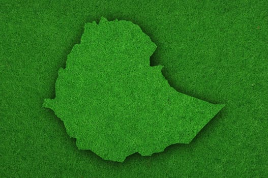 Map of Ethiopia on green felt