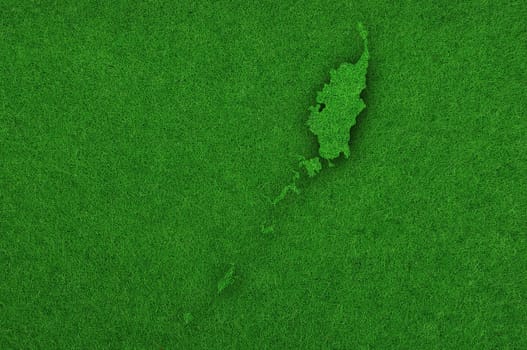 Map of Palau on green felt