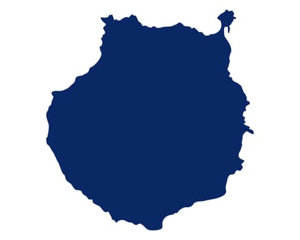 Karte von Gran Canaria in blauer Farbe