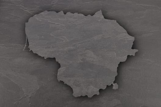 Map of Lithuania on dark slate