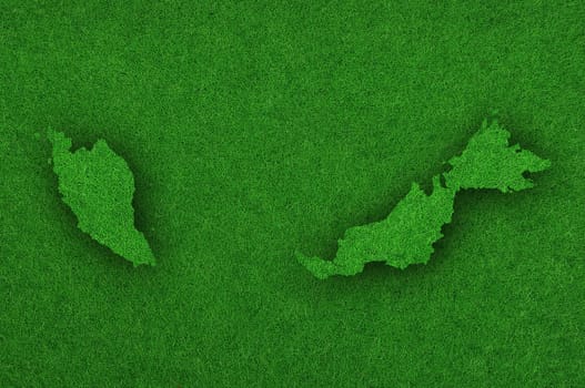 Map of Malaysia on green felt