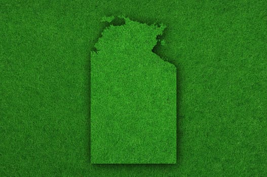 Map of Northern Territory on green felt