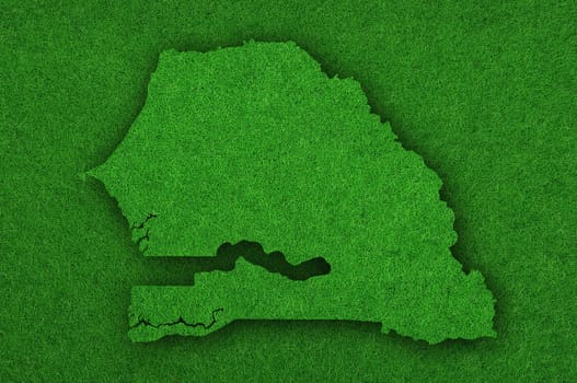 Map of Senegal on green felt