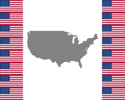 American flag and map