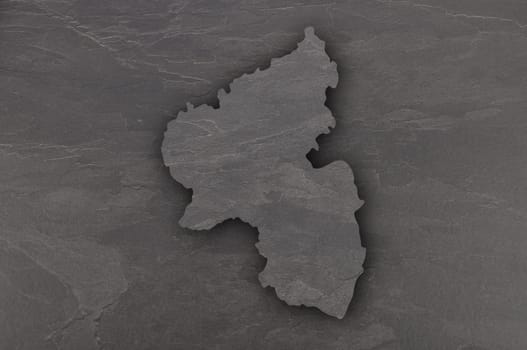 Map of Rhineland-Palatinate on dark slate