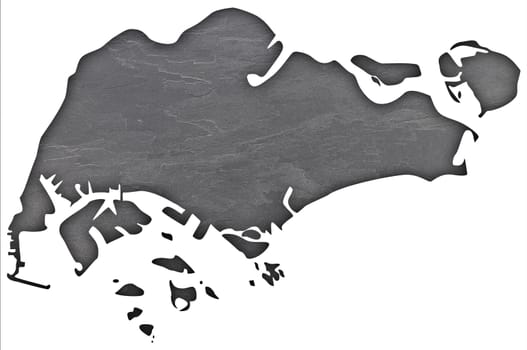 Map of Singapur on dark slate
