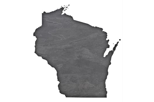 Map of Wisconsin on dark slate