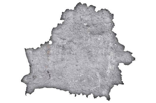 Map of Belarus on weathered concrete