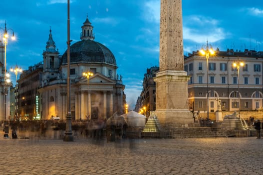Famous Piazza del popolo (people square) in Rome Italy