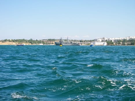 Sea and shore in Sevastopol. The coastline of Sevastopol.
