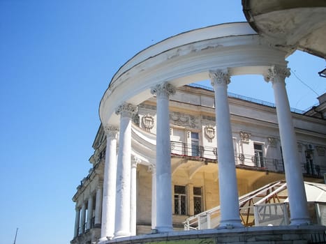 Republic of Crimea, Sevastopol - July 28, 2019: The architecture of the buildings in Sevastopol. The city is a hero of Sevastopol and its architecture.